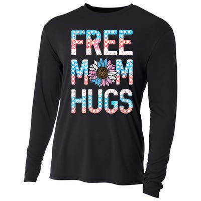 Free Mom Hugs Pride Lgbt Daisy Flower Hippie Cooling Performance Long Sleeve Crew