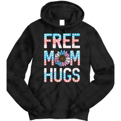 Free Mom Hugs Pride Lgbt Daisy Flower Hippie Tie Dye Hoodie