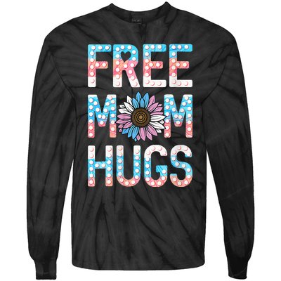 Free Mom Hugs Pride Lgbt Daisy Flower Hippie Tie-Dye Long Sleeve Shirt