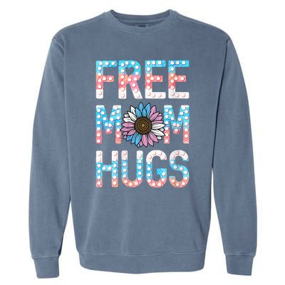 Free Mom Hugs Pride Lgbt Daisy Flower Hippie Garment-Dyed Sweatshirt