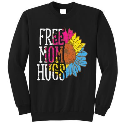 Free Mom Hugs Pansexual Sunflower Pan Pride Flag LGBTQ Tall Sweatshirt