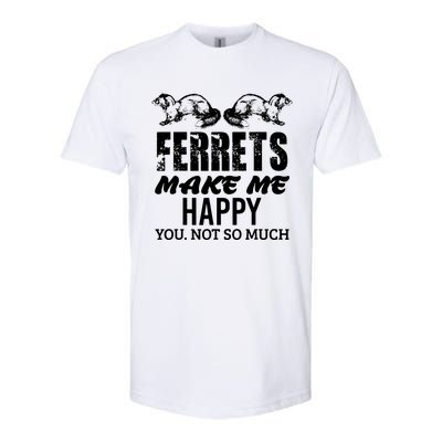 Ferret Makes Happy Funny Women Girl Boy Ferret Lover Softstyle® CVC T-Shirt