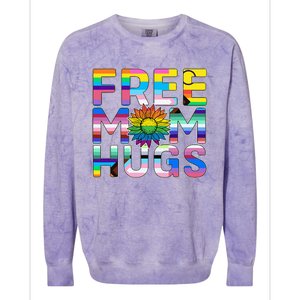 Free Mom Hugs Lgbt Pride Mom Daisy Flower Lesbian Mother Day Colorblast Crewneck Sweatshirt