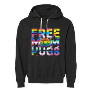 Free Mom Hugs Lgbt Pride Mom Daisy Flower Lesbian Mother Day Garment-Dyed Fleece Hoodie