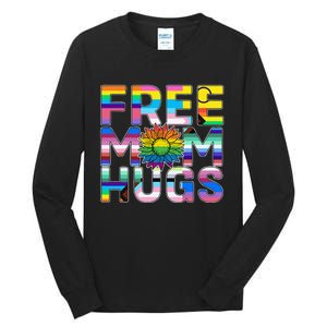 Free Mom Hugs Lgbt Pride Mom Daisy Flower Lesbian Mother Day Tall Long Sleeve T-Shirt