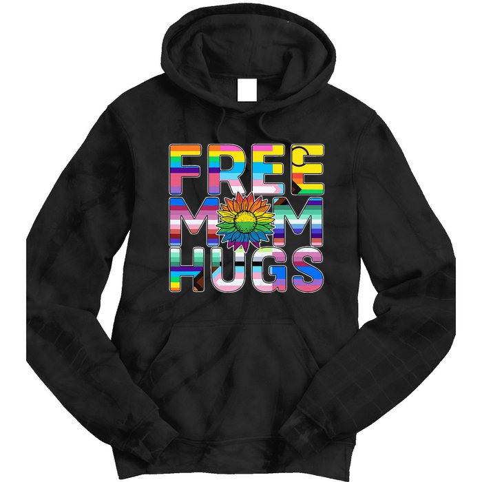 Free Mom Hugs Lgbt Pride Mom Daisy Flower Lesbian Mother Day Tie Dye Hoodie