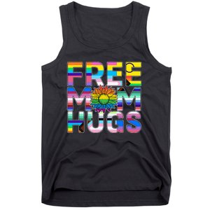 Free Mom Hugs Lgbt Pride Mom Daisy Flower Lesbian Mother Day Tank Top