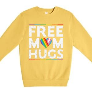 Free Mom Hugs Lgbt Pride Parades Rainbow Transg Flag Premium Crewneck Sweatshirt