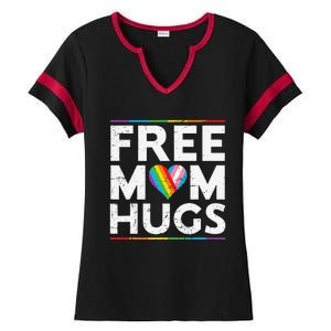 Free Mom Hugs Lgbt Pride Parades Rainbow Transg Flag Ladies Halftime Notch Neck Tee