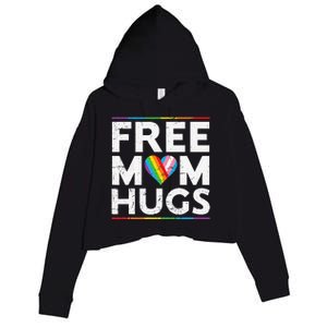 Free Mom Hugs Lgbt Pride Parades Rainbow Transg Flag Crop Fleece Hoodie