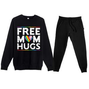 Free Mom Hugs Lgbt Pride Parades Rainbow Transg Flag Premium Crewneck Sweatsuit Set