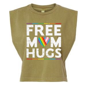 Free Mom Hugs Lgbt Pride Parades Rainbow Transg Flag Garment-Dyed Women's Muscle Tee