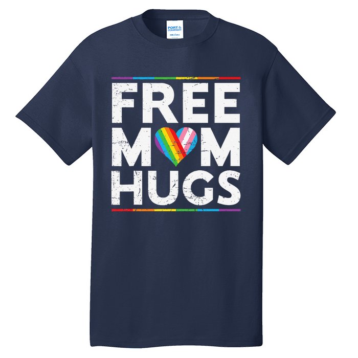 Free Mom Hugs Lgbt Pride Parades Rainbow Transg Flag Tall T-Shirt