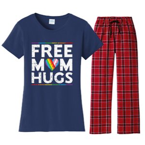 Free Mom Hugs Lgbt Pride Parades Rainbow Transg Flag Women's Flannel Pajama Set