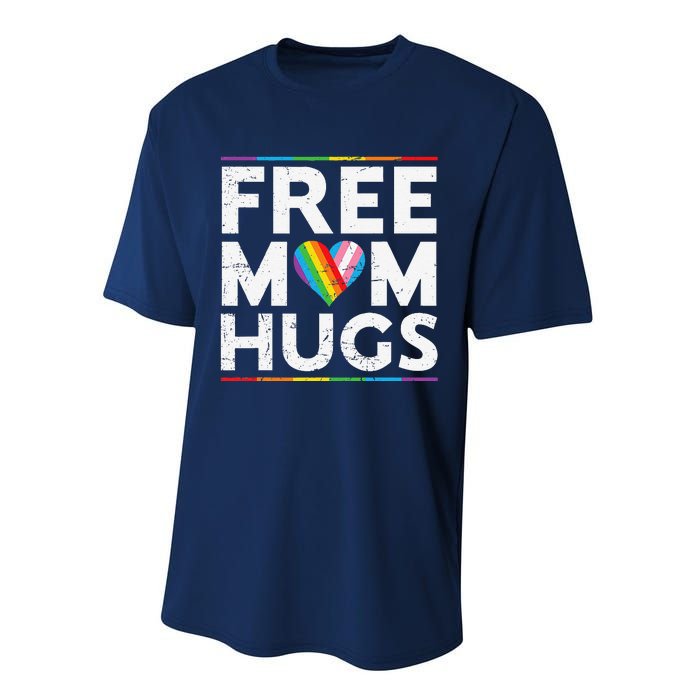 Free Mom Hugs Lgbt Pride Parades Rainbow Transg Flag Performance Sprint T-Shirt