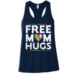 Free Mom Hugs Lgbt Pride Parades Rainbow Transg Flag Women's Racerback Tank