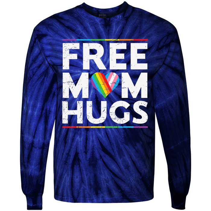 Free Mom Hugs Lgbt Pride Parades Rainbow Transg Flag Tie-Dye Long Sleeve Shirt