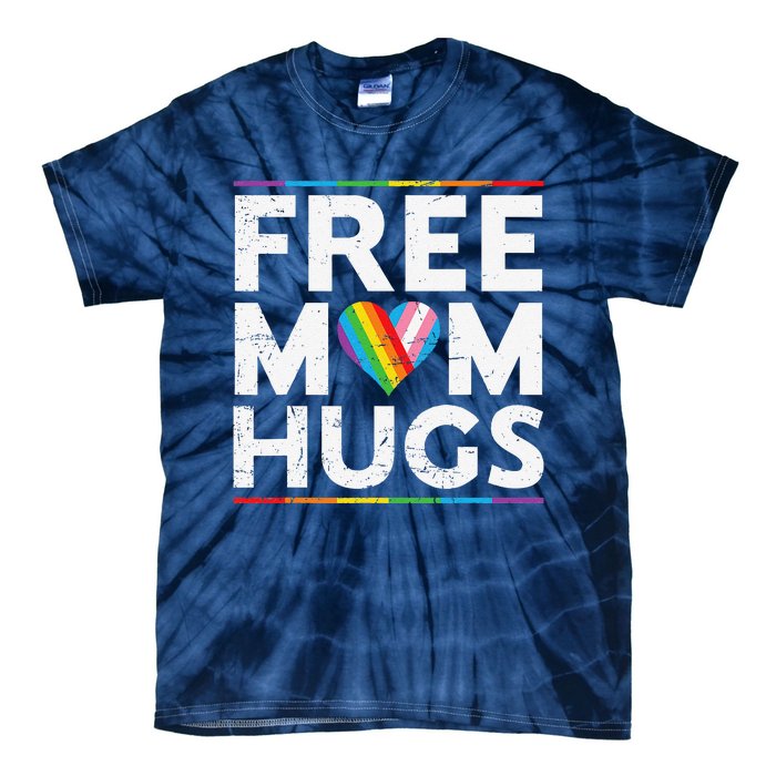 Free Mom Hugs Lgbt Pride Parades Rainbow Transg Flag Tie-Dye T-Shirt