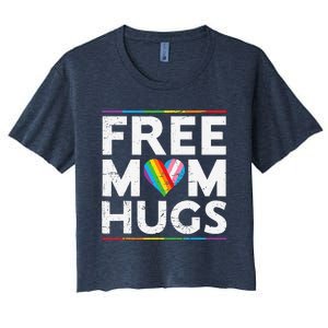 Free Mom Hugs Lgbt Pride Parades Rainbow Transg Flag Women's Crop Top Tee