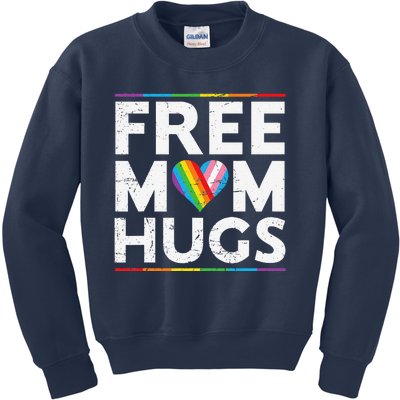 Free Mom Hugs Lgbt Pride Parades Rainbow Transg Flag Kids Sweatshirt