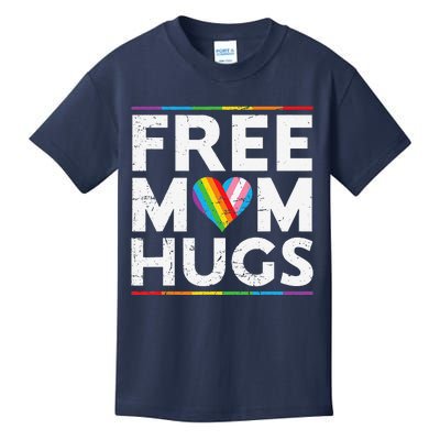 Free Mom Hugs Lgbt Pride Parades Rainbow Transg Flag Kids T-Shirt