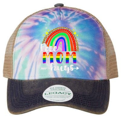 Free Mom Hugs Leopard Rainbow Flag LGBT Pride Month Legacy Tie Dye Trucker Hat