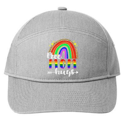 Free Mom Hugs Leopard Rainbow Flag LGBT Pride Month 7-Panel Snapback Hat