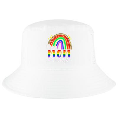 Free Mom Hugs Leopard Rainbow Flag LGBT Pride Month Cool Comfort Performance Bucket Hat