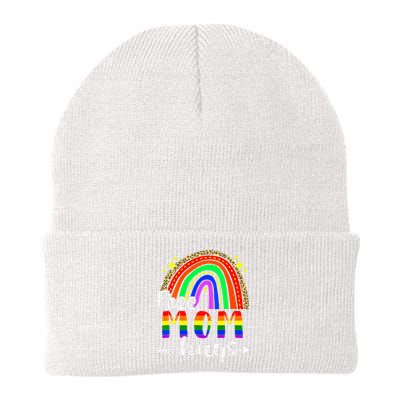 Free Mom Hugs Leopard Rainbow Flag LGBT Pride Month Knit Cap Winter Beanie