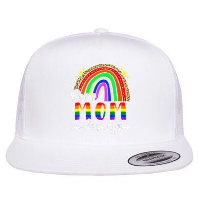 Free Mom Hugs Leopard Rainbow Flag LGBT Pride Month Flat Bill Trucker Hat