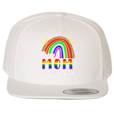 Free Mom Hugs Leopard Rainbow Flag LGBT Pride Month Wool Snapback Cap