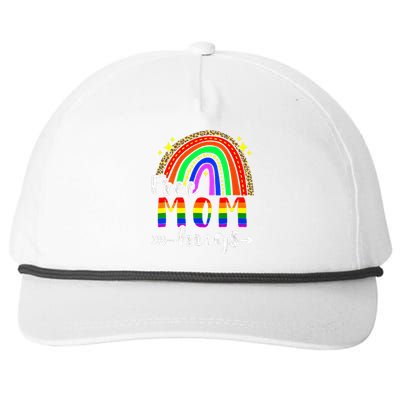 Free Mom Hugs Leopard Rainbow Flag LGBT Pride Month Snapback Five-Panel Rope Hat