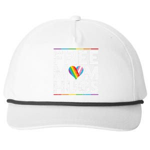 Free Mom Hugs Lgbt Pride Parades Rainbow Transg Flag Snapback Five-Panel Rope Hat