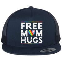 Free Mom Hugs Lgbt Pride Parades Rainbow Transg Flag Flat Bill Trucker Hat