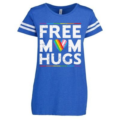 Free Mom Hugs Lgbt Pride Parades Rainbow Transg Flag Enza Ladies Jersey Football T-Shirt