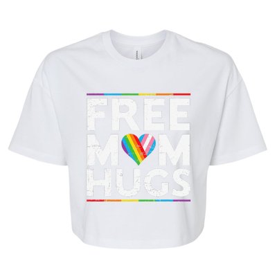 Free Mom Hugs Lgbt Pride Parades Rainbow Transg Flag Bella+Canvas Jersey Crop Tee