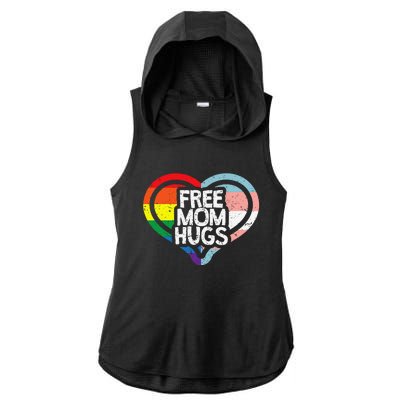 Free Mom Hugs Rainbow Pride Ladies PosiCharge Tri-Blend Wicking Draft Hoodie Tank