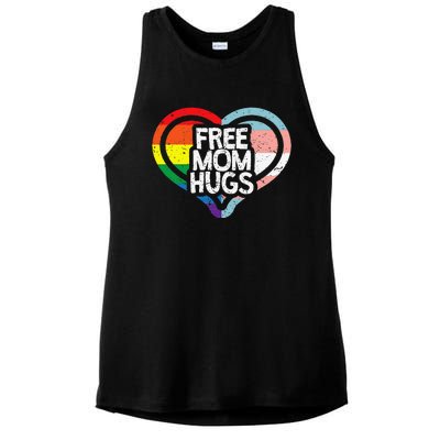 Free Mom Hugs Rainbow Pride Ladies PosiCharge Tri-Blend Wicking Tank