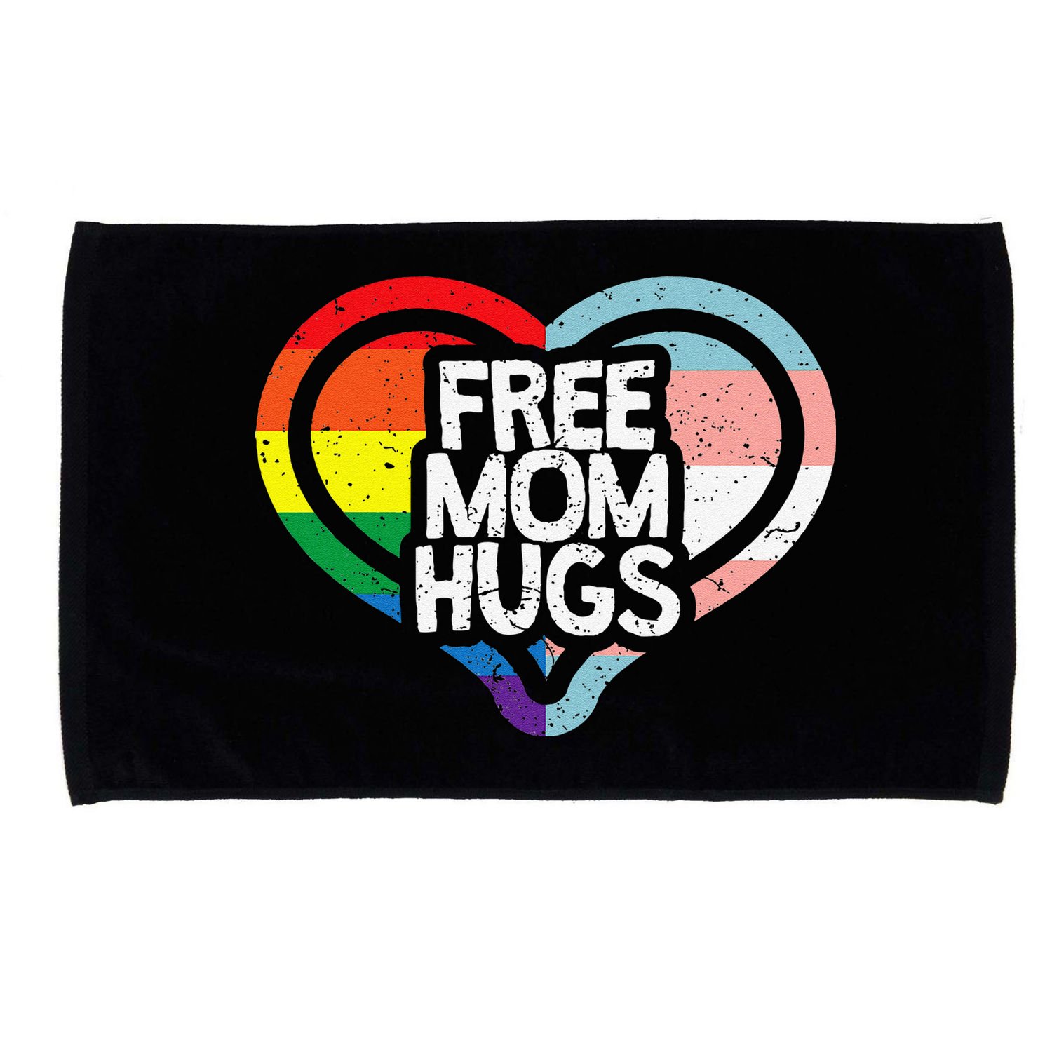 Free Mom Hugs Rainbow Pride Microfiber Hand Towel