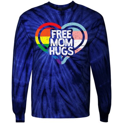 Free Mom Hugs Rainbow Pride Tie-Dye Long Sleeve Shirt