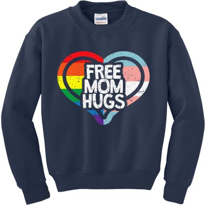 Free Mom Hugs Rainbow Pride Kids Sweatshirt