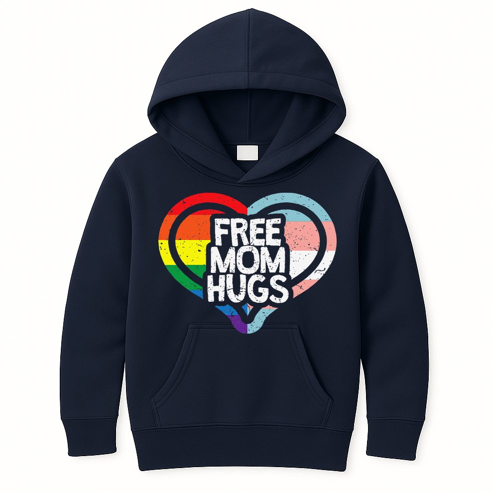 Free Mom Hugs Rainbow Pride Kids Hoodie