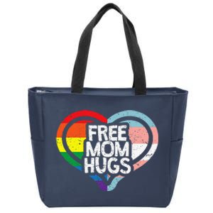 Free Mom Hugs Rainbow Pride Zip Tote Bag