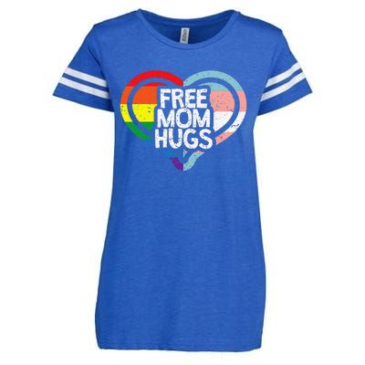 Free Mom Hugs Rainbow Pride Enza Ladies Jersey Football T-Shirt