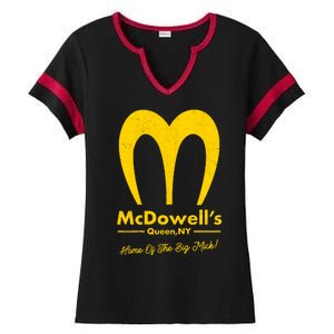 Funny McDowell's Home Of The Big Mick Ladies Halftime Notch Neck Tee