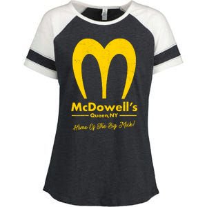 Funny McDowell's Home Of The Big Mick Enza Ladies Jersey Colorblock Tee