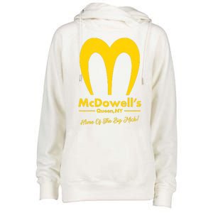 Funny McDowell's Home Of The Big Mick Womens Funnel Neck Pullover Hood