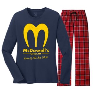 Funny McDowell's Home Of The Big Mick Women's Long Sleeve Flannel Pajama Set 