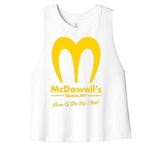 Funny McDowell's Home Of The Big Mick Women's Racerback Cropped Tank