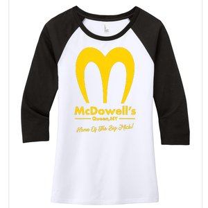 Funny McDowell's Home Of The Big Mick Women's Tri-Blend 3/4-Sleeve Raglan Shirt